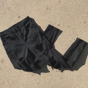 Topshop Moto high waisted distressed ankle pants